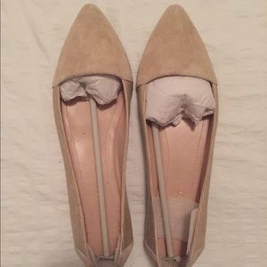 Tan Snakeskin Flats